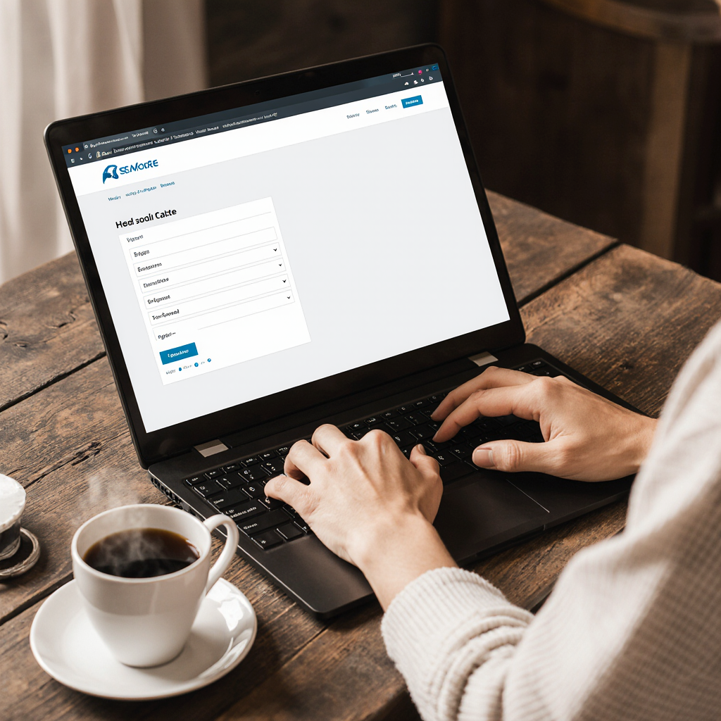 Person checking address on laptop